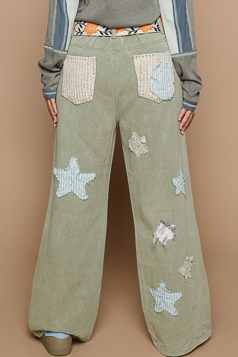 POL Patch Star Jeans Olive