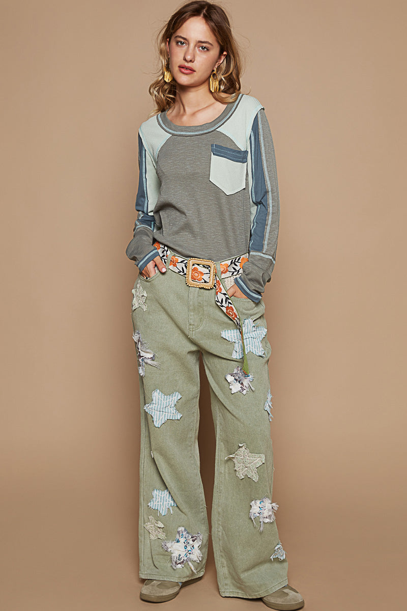 POL Patch Star Jeans Olive