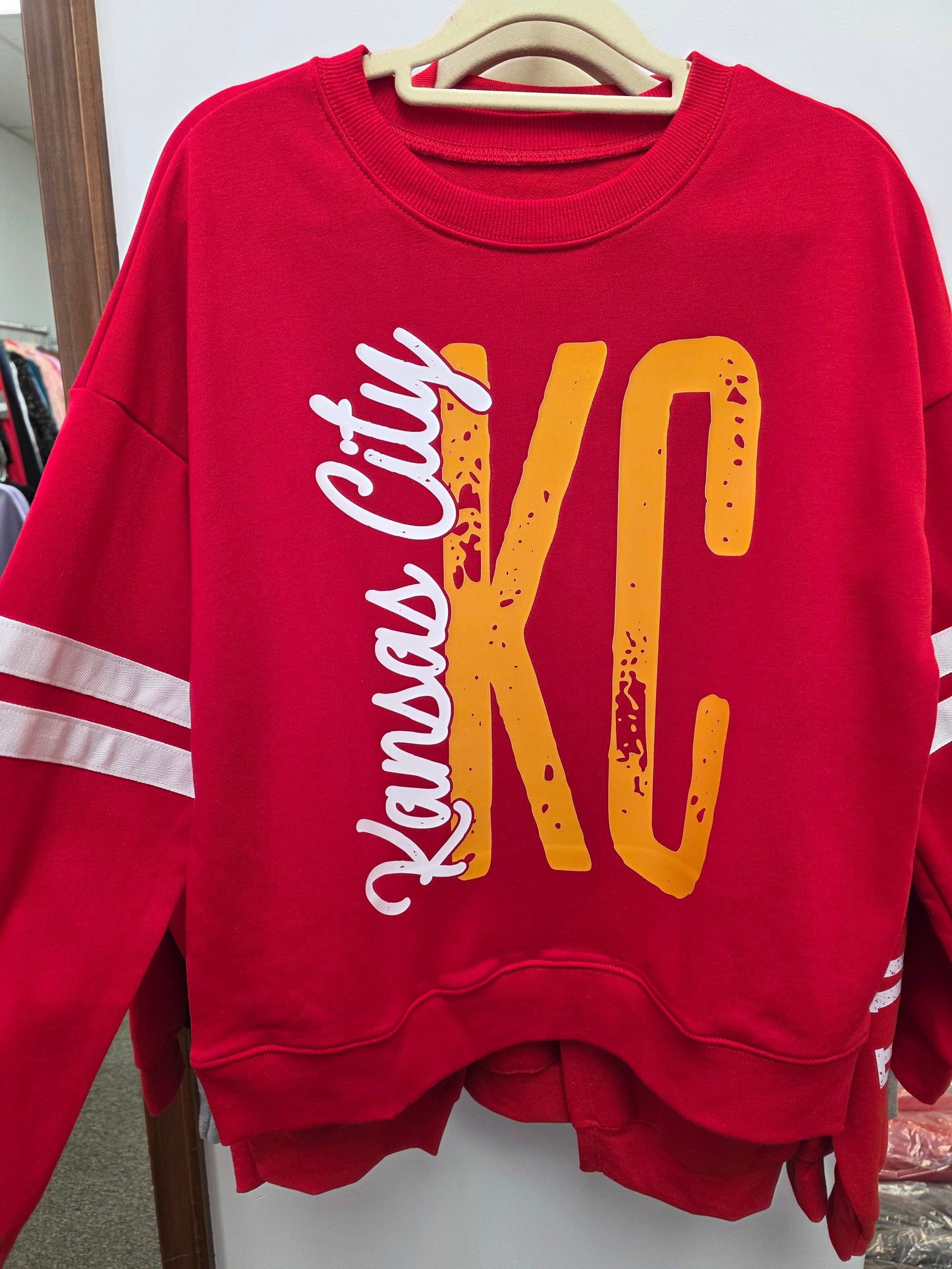 Big Kansas City Red Sport Stripe Pullover