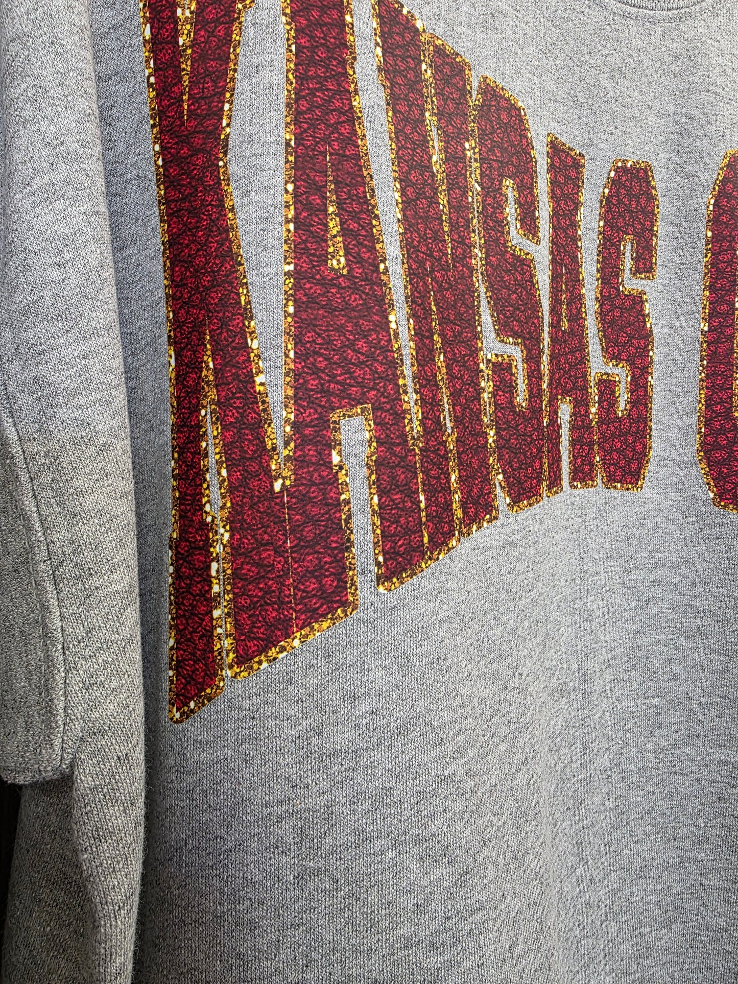 Faux Texture/Glitter KC Sweatshirt H Grey