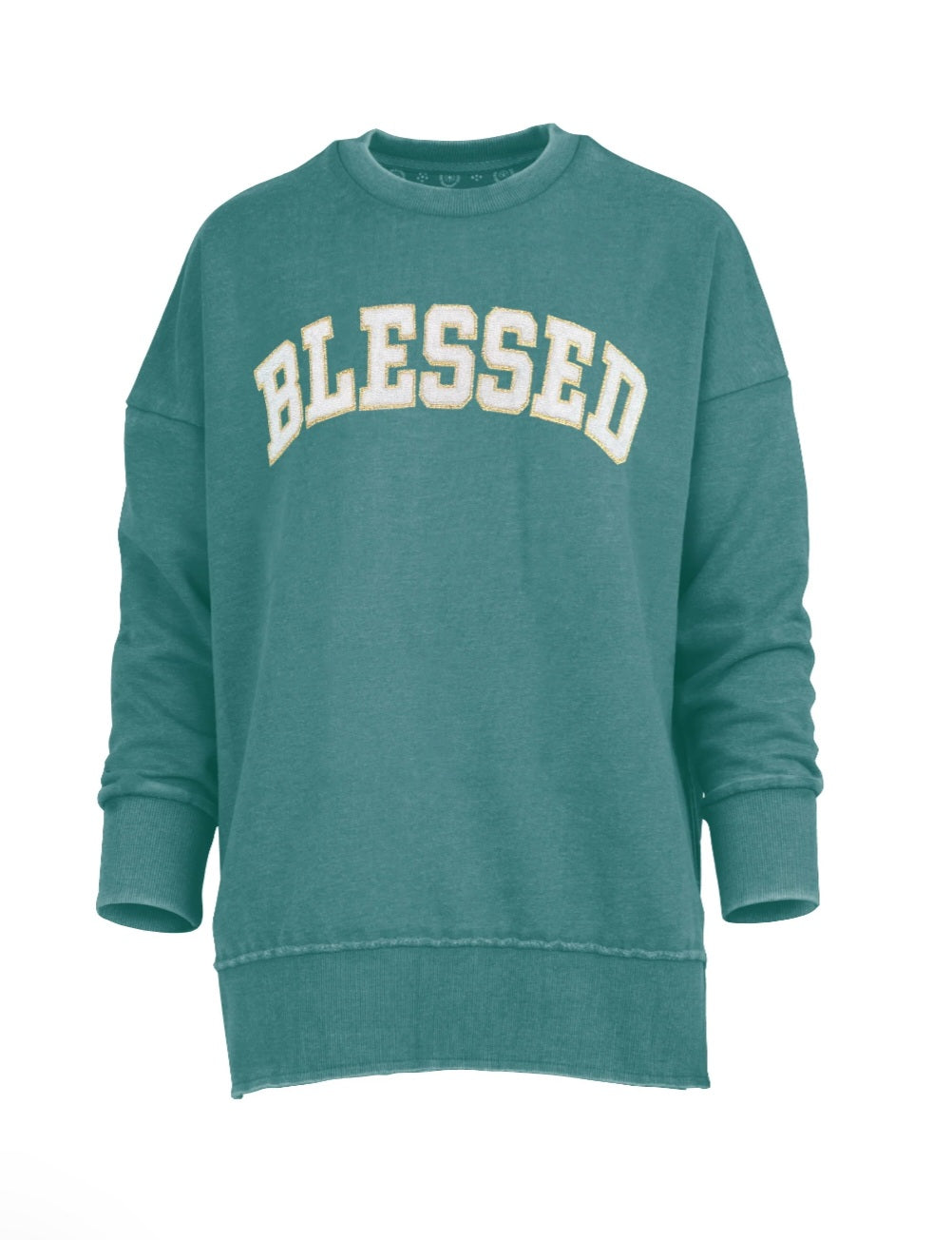 Royce Big Blessed Applique Patch Fleece Emerald