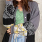 POL Patchwork Calico Shirt Shacket Grey Black