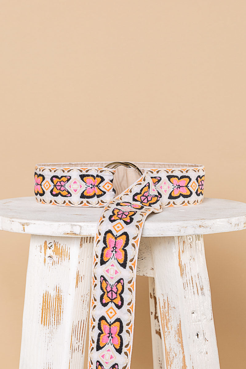 POL Embroidered Butterfly Belt