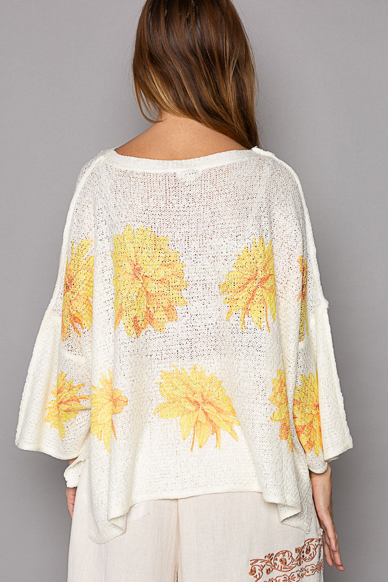 POL Sunny Floral Thin Sweater