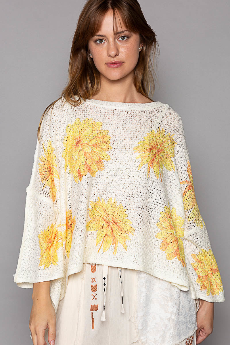 POL Sunny Floral Thin Sweater