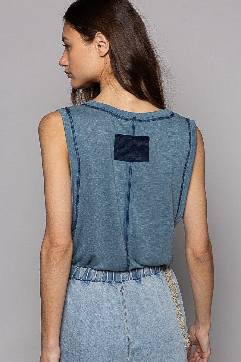 POL Pocket Tank Denim