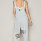 POL Patchwork Ribbed Jumpsuit Powder Blue