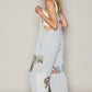 POL Patchwork Ribbed Jumpsuit Powder Blue