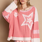 POL Colorblock Star Top Pink