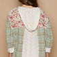 POL Plaid Bubble Sleeve Button Hoodie