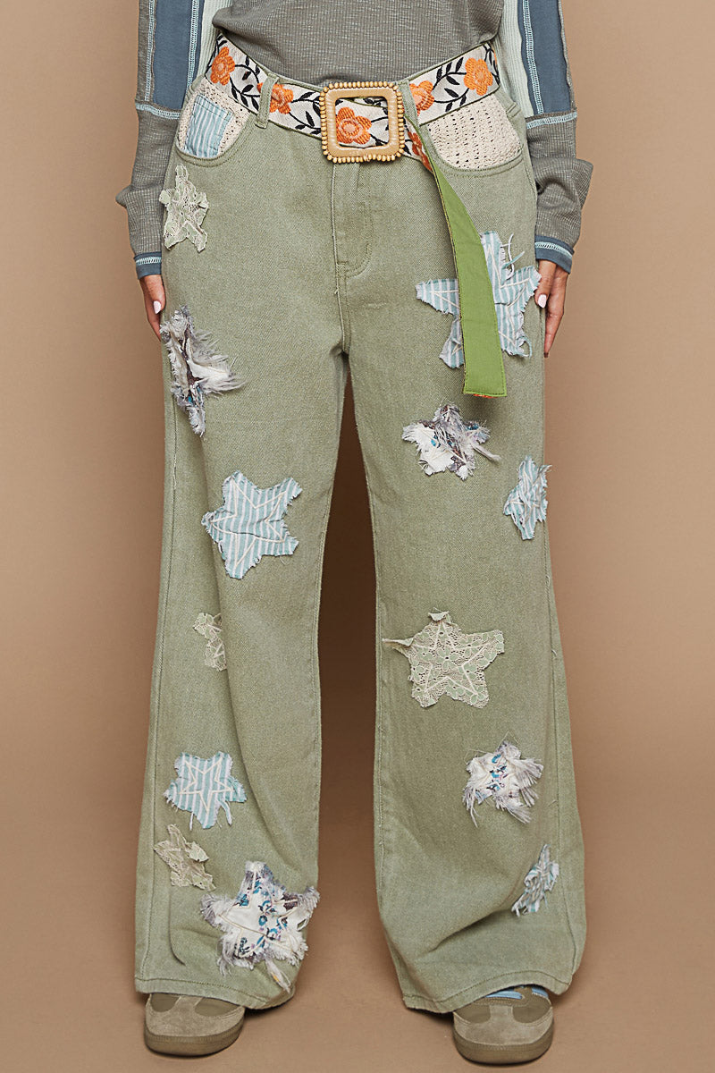 POL Patch Star Jeans Olive