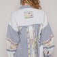 POL Stripe Patchwork Fall Jacket Blue