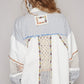POL Stripe Patchwork Fall Jacket White