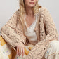POL Chenille Crochet Cardigan Mocha One Size
