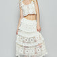 POL Crochet Maxi Skirt Off White