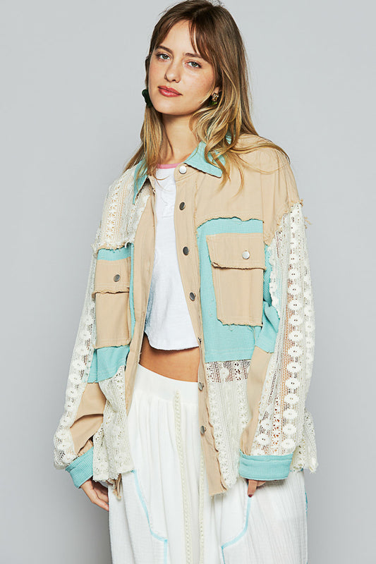 POL Patchwork Crochet Shacket
