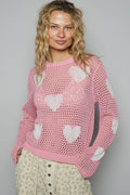 POL Heart Mesh Sweater