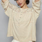 POL Crochet Lace 3/4 Sleeve Top Coconut