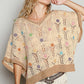 POL Fields of Flowers Crochet Sweater Mocha