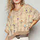 POL Fields of Flowers Crochet Sweater Mocha