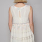 POL Embroidered Lettuce Edge Calico Tank Ivory