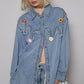 POL Studded Denim Button-Up Shirt