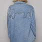 POL Studded Denim Button-Up Shirt