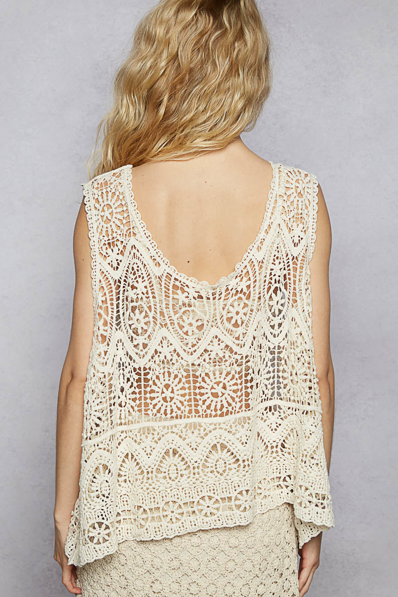 POL Lace Edge Crochet Tank