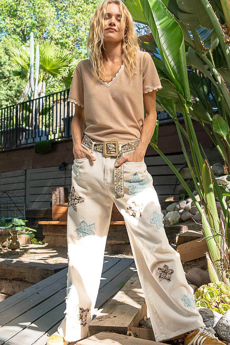 POL Patch Star Jeans Oatmilk