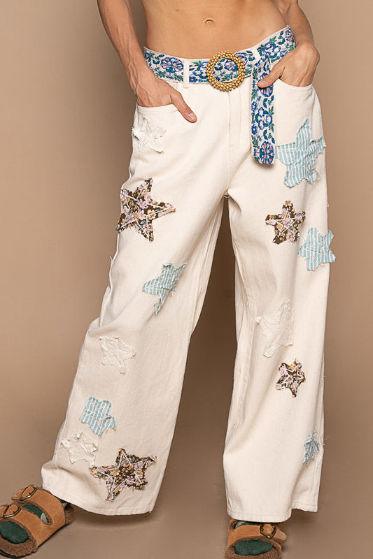 POL Patch Star Jeans Oatmilk