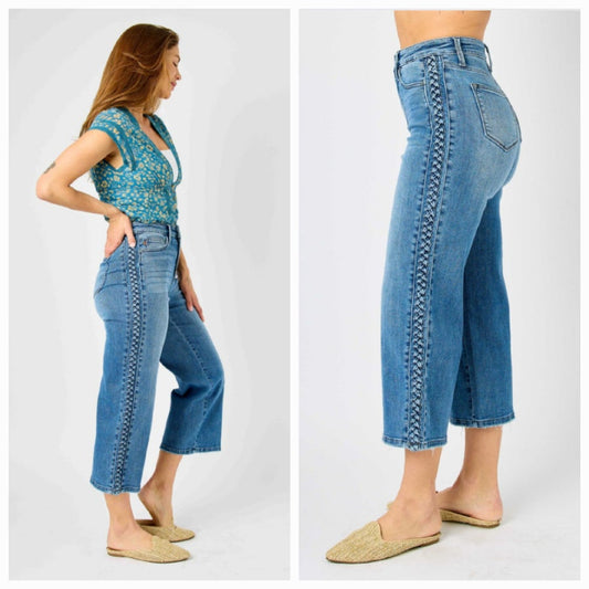 Judy Blue Braided Crop Jean