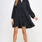 Black Airflow Tiered Swing Dress