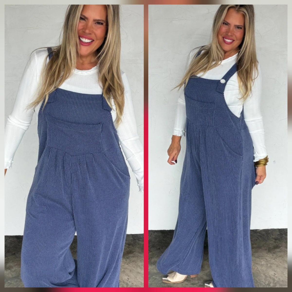 Karli Ribbed Overalls Winter Colors *PREORDER*