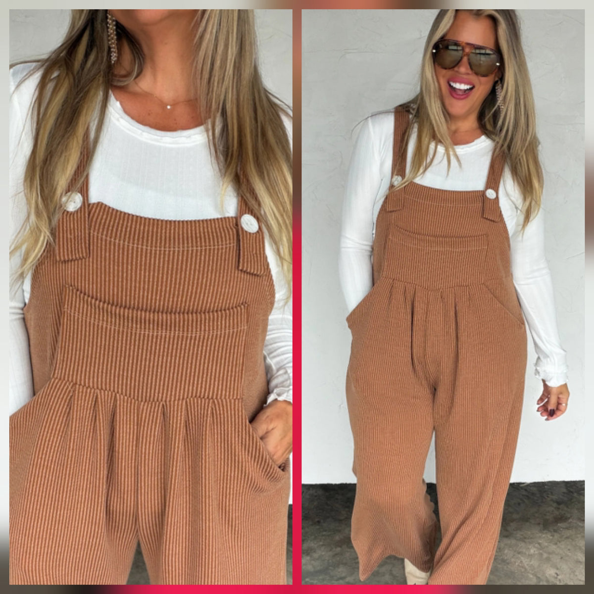 Karli Ribbed Overalls Winter Colors *PREORDER*