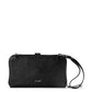 Iris Large Smartphone Crossbody Black Leaf Embossed