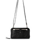 Iris Large Smartphone Crossbody Black Leaf Embossed