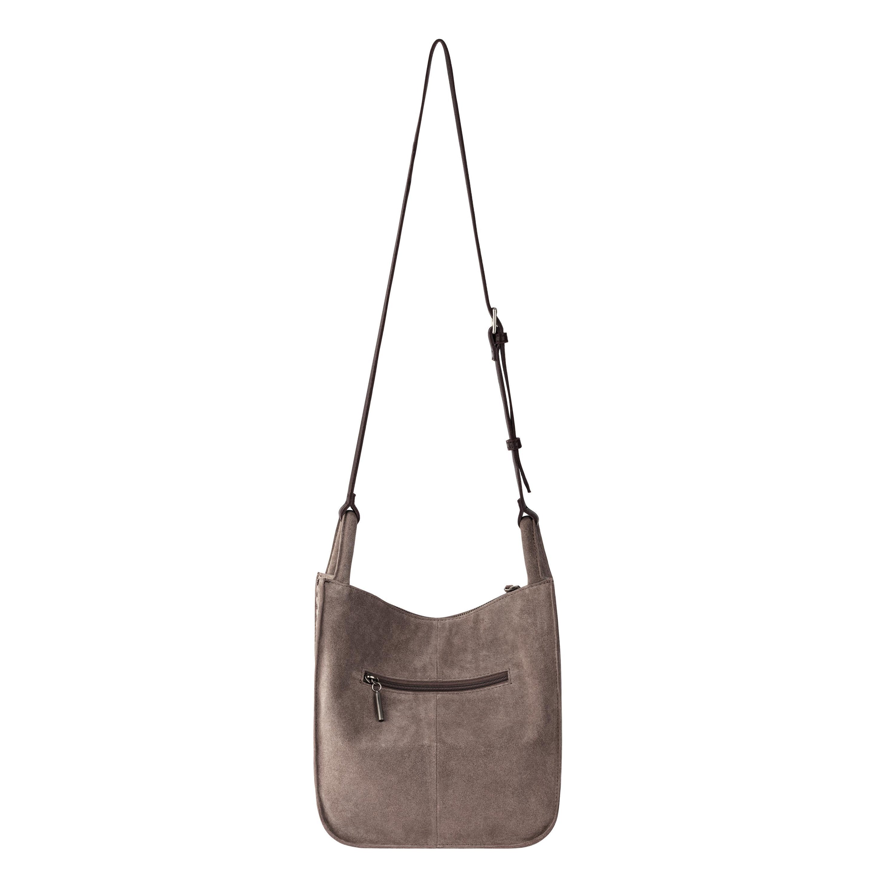 Los Feliz Slouchy Crossbody Mushroom Suede