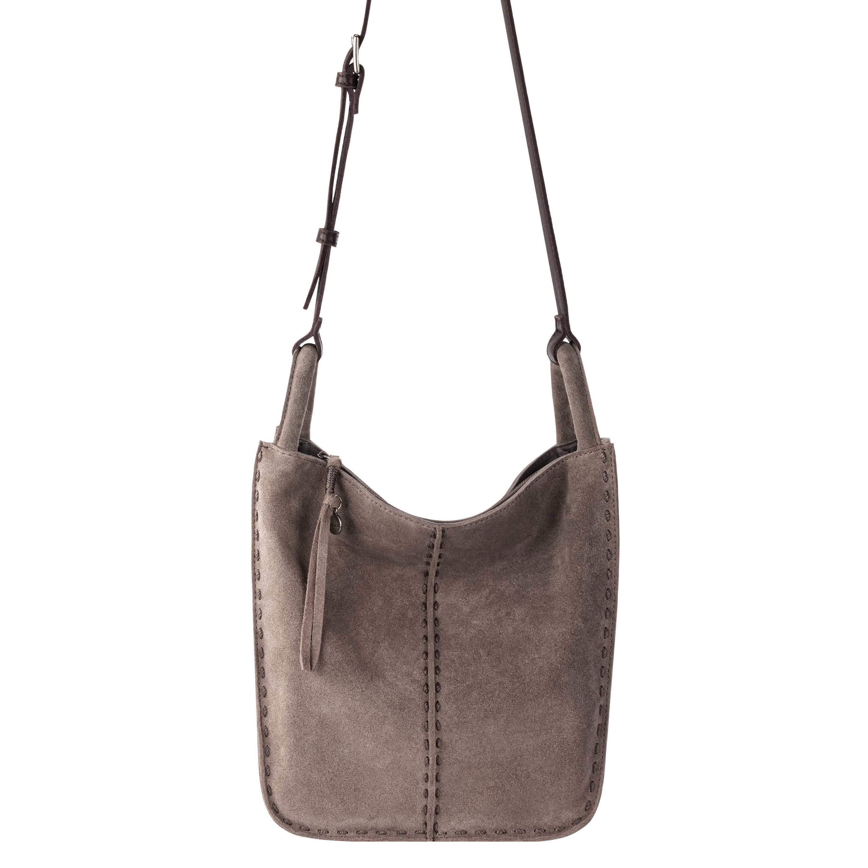Los Feliz Slouchy Crossbody Mushroom Suede