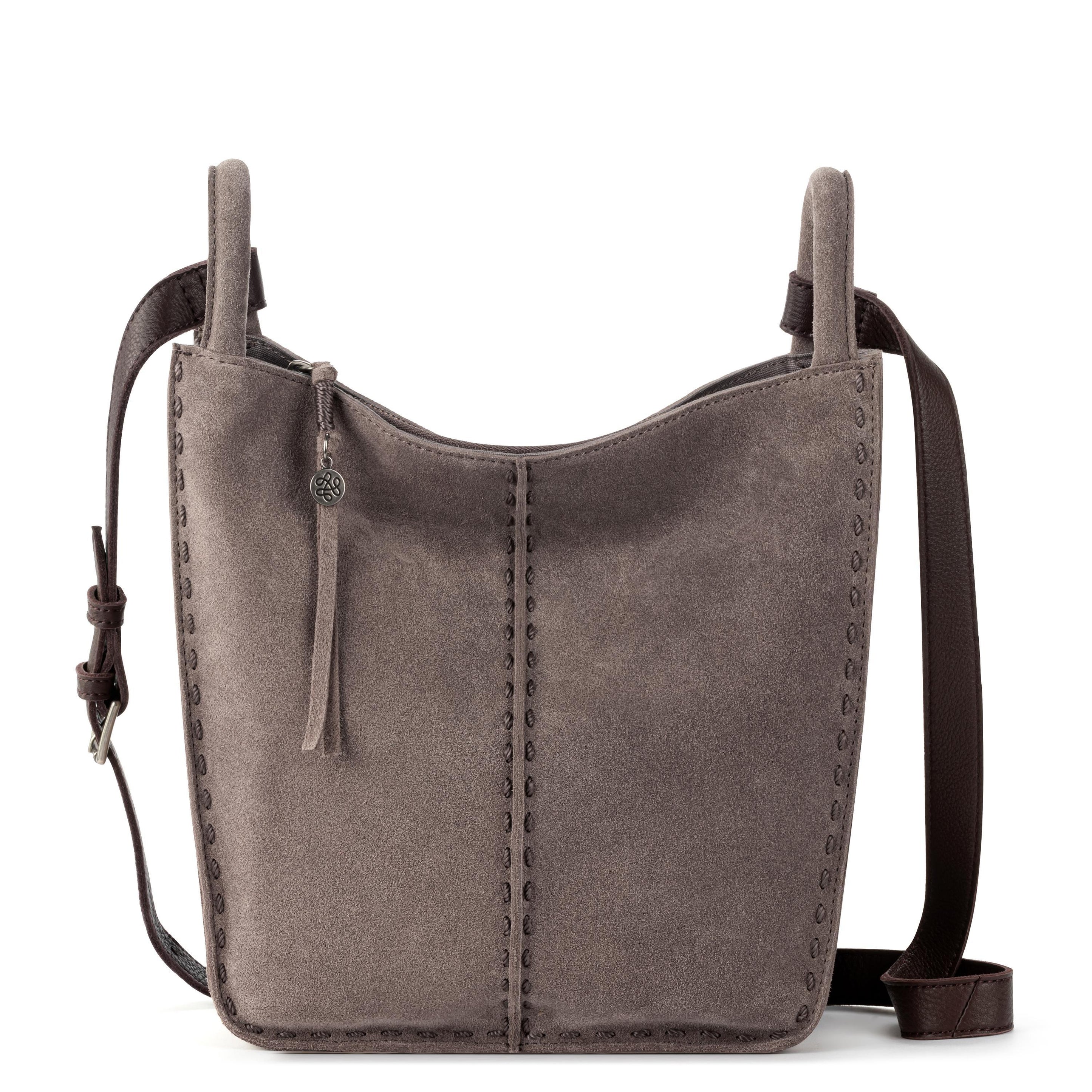 Los Feliz Slouchy Crossbody Mushroom Suede