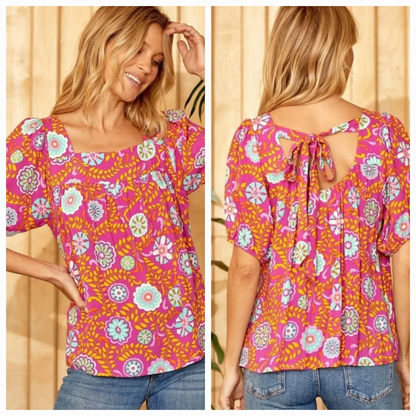 Felicia Floral Medallion Top