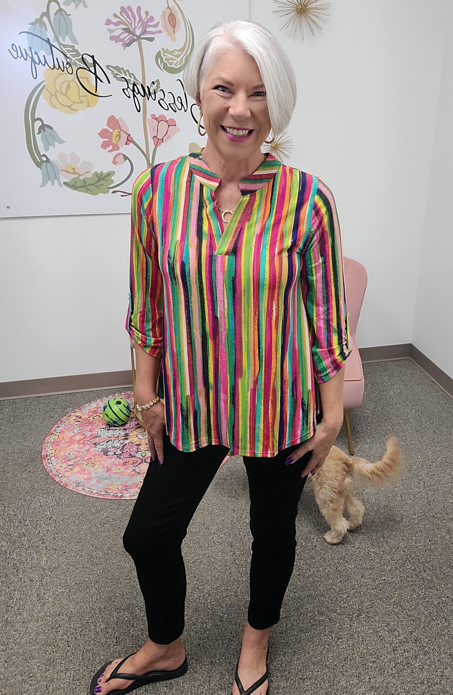 Lizzy Top in Colorful Stripes