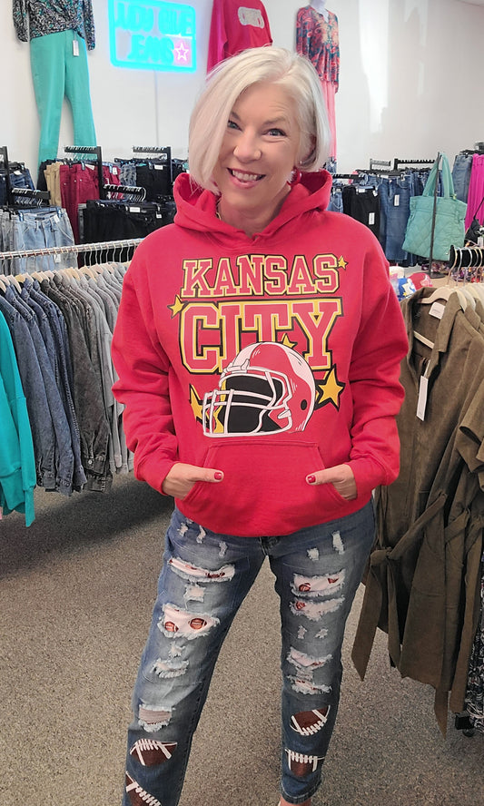 Kansas City Star Helmet Hoodie Red