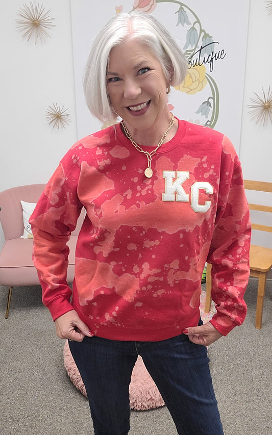 KC Patch Bleached Crew Sweatshirt