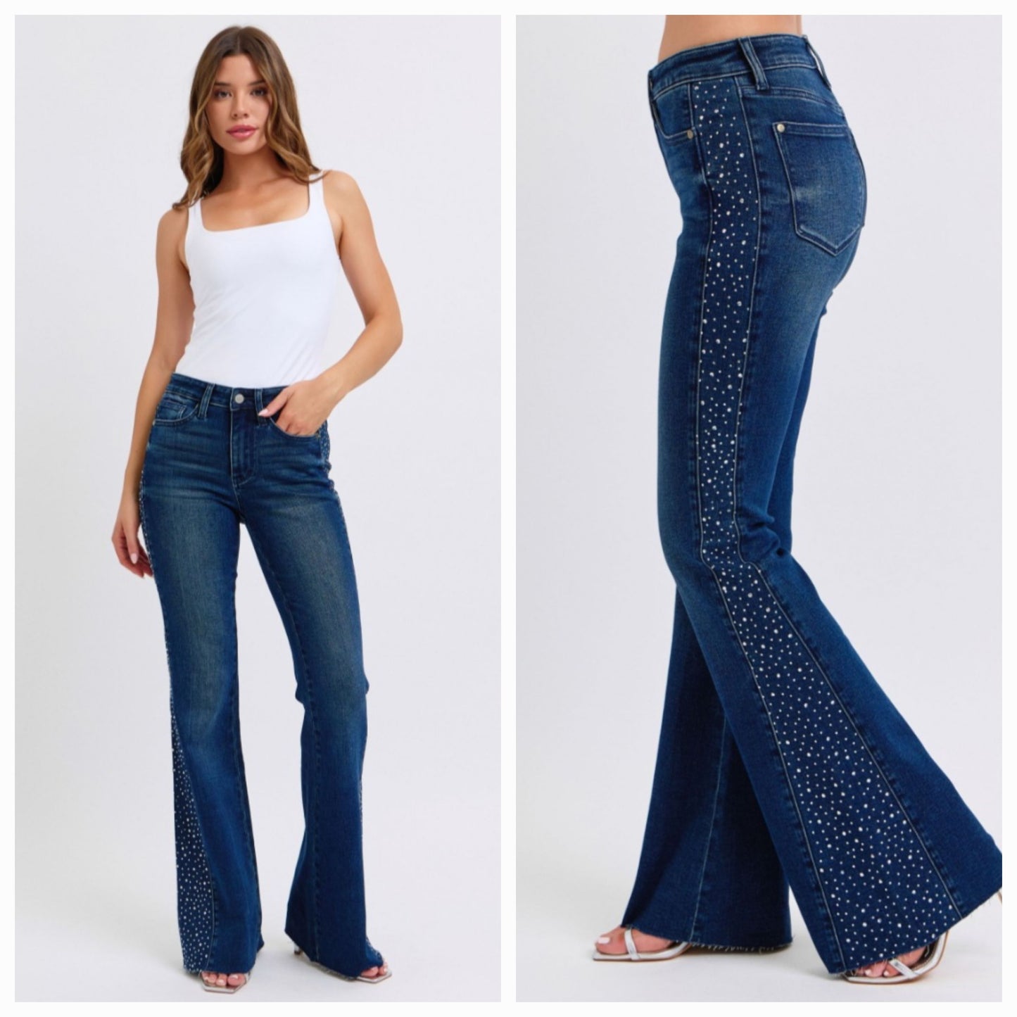 Judy Blue Rhinestone Panel Flare Jean