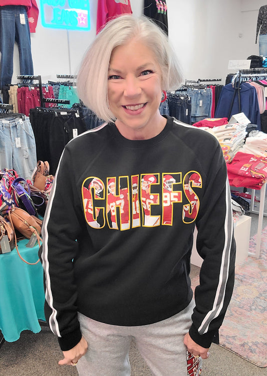 Chiefs J America Fleece Crewneck Black