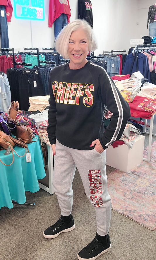 Kansas City Chiefs Fleece Jogger Grey