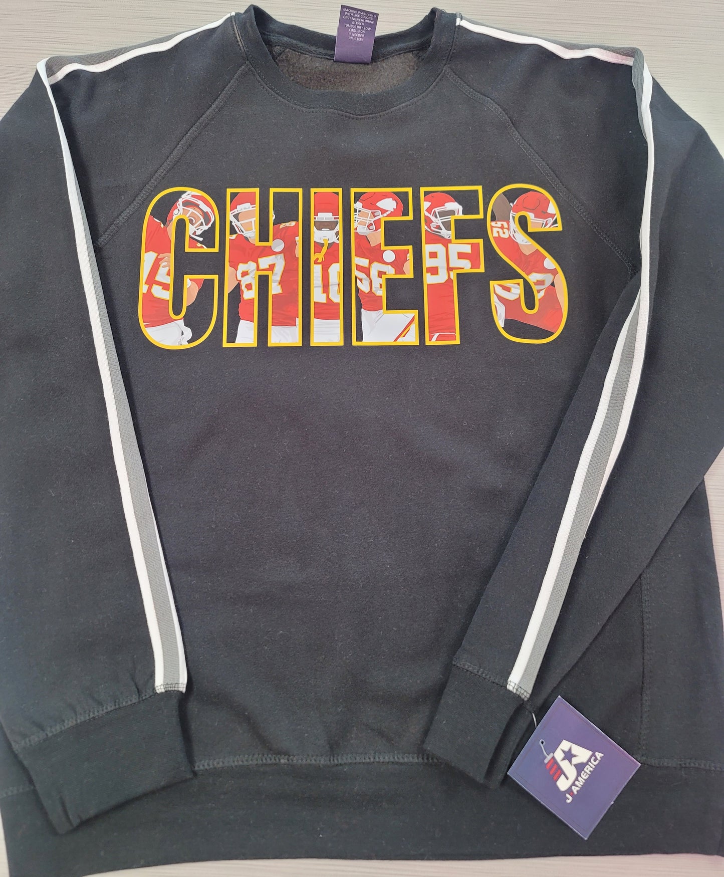 Chiefs J America Fleece Crewneck Black