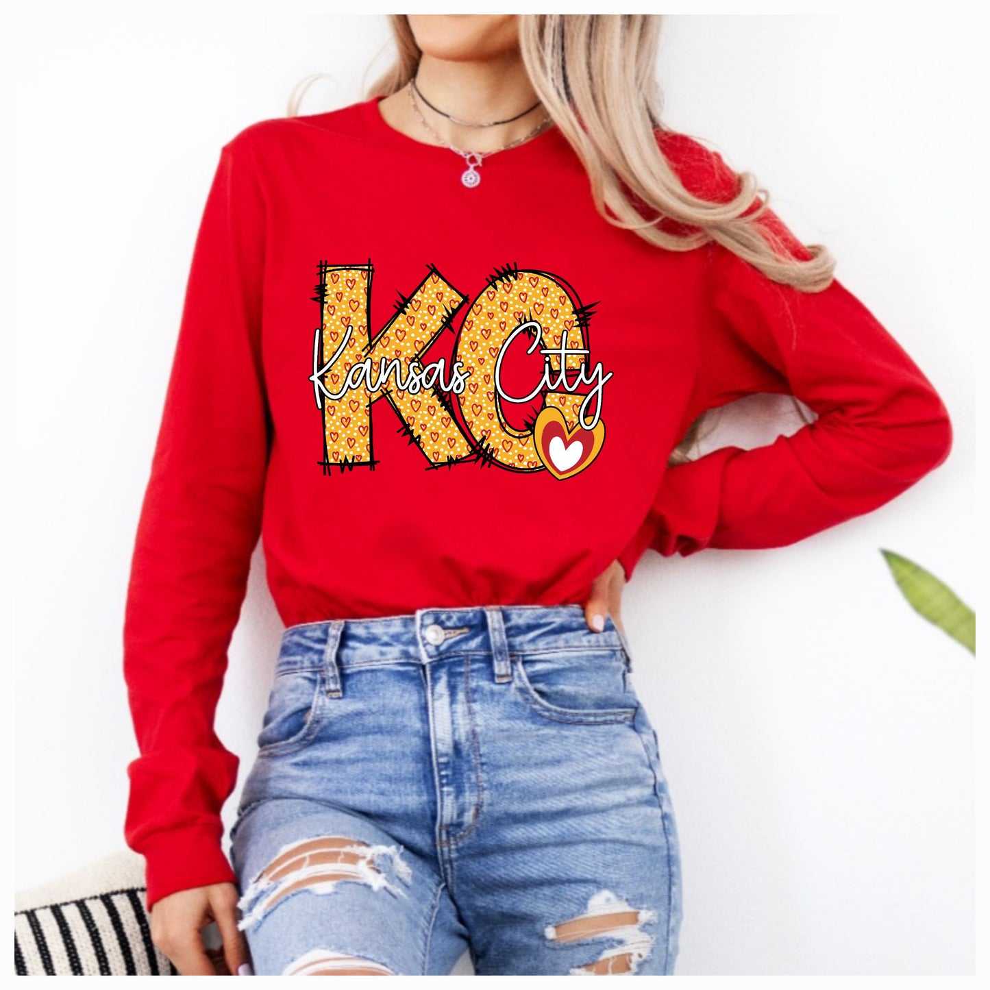 KC Heart Red LS Tee *PREORDER*