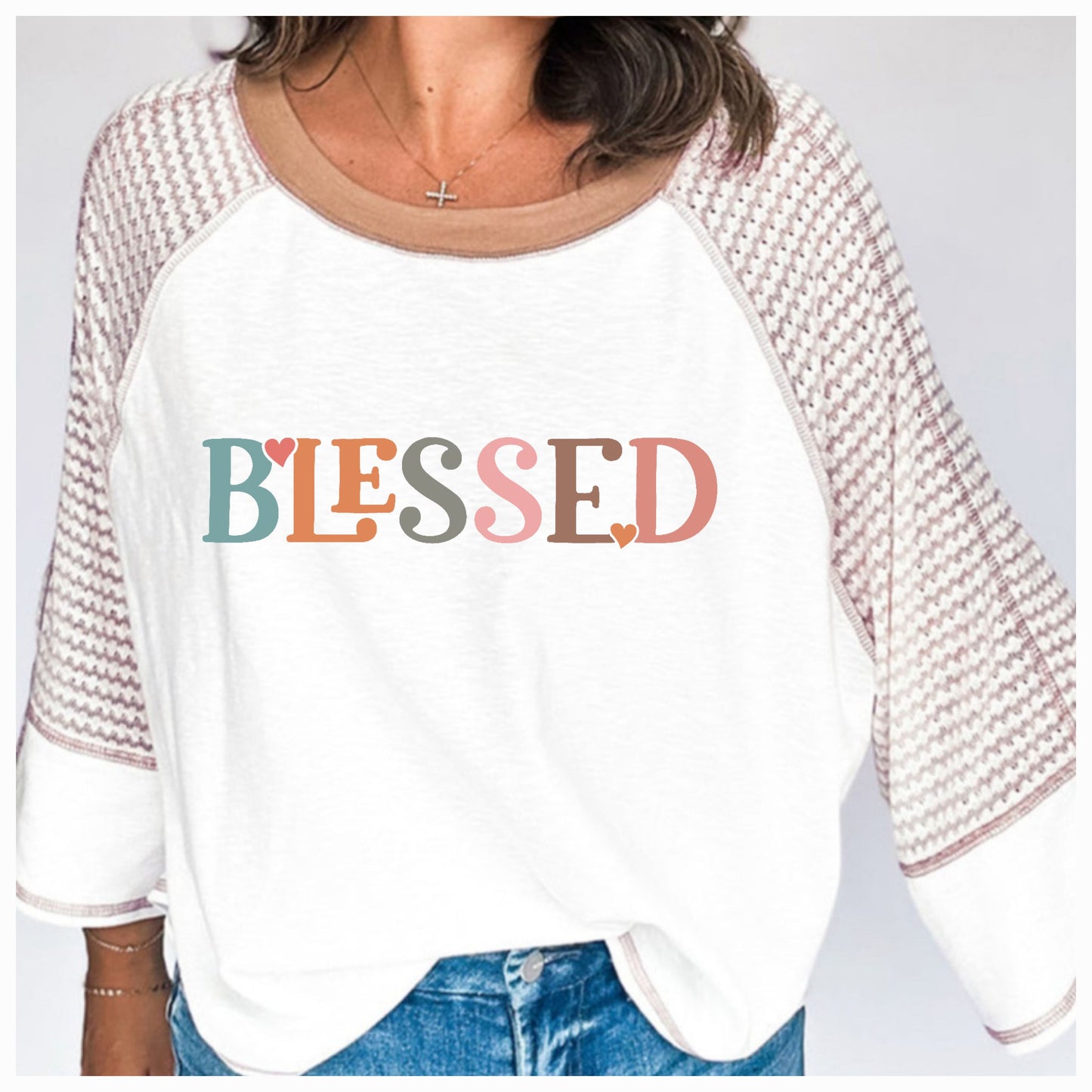 BLESSED Raglan Sleeve Top