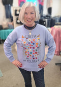 Grow In His Grace Spring Blue Fleece Pullover